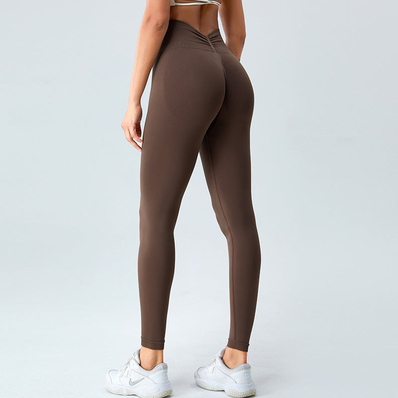 Nahtlose Peach Hip Raise Lauf-Leggings für Damen für Outdoor-Fitness