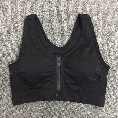 Front Zip Sports Bra with Underwire - Shockproof & Breathable Yoga Vest Women's Running Top