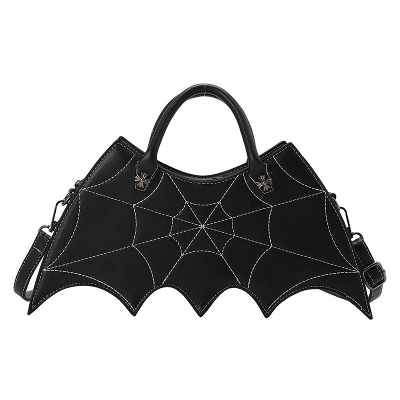 Von Halloween inspirierte Batgirl-Umhängetasche – Stilvolle Umhängetasche aus PU im Spinnennetz-Design