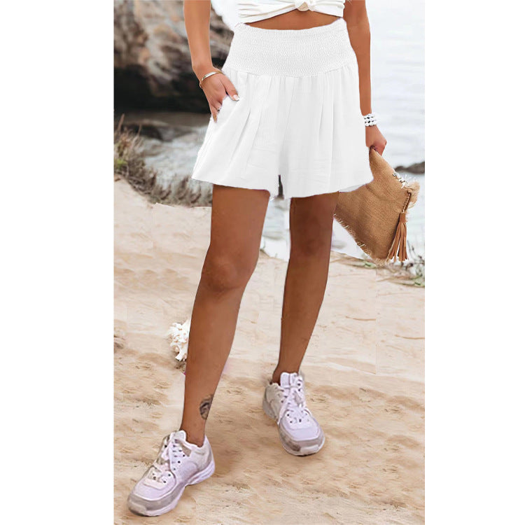 Chic High-Waisted Solid Color Shorts for Casual Wear