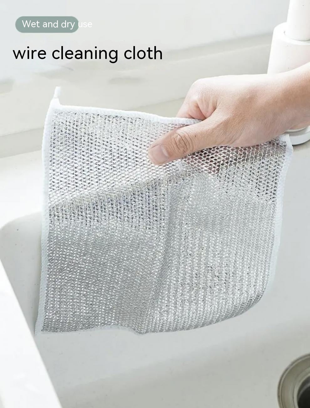 Steel Mesh Dishcloth Set with Microfiber Cloth - Pack of 5