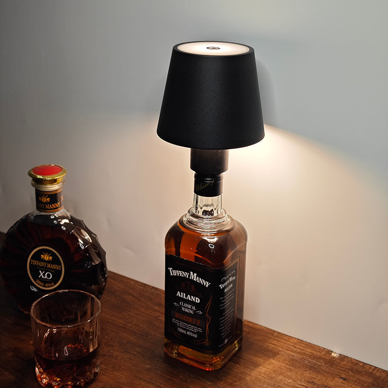 Wine Bottle Lamp with USB Charging - Modern Bistro Ambiance Light