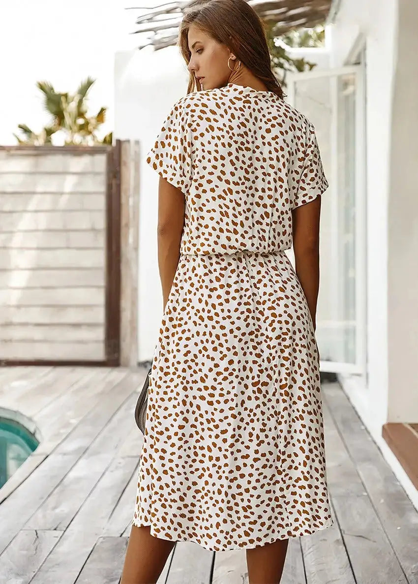 Majestic Polkadot Midi Dress