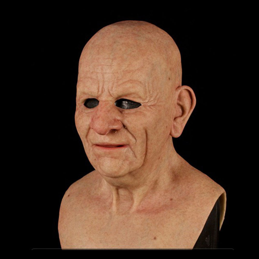 Bald Old Man Latex Mask for Halloween Cosplay and Funny Props