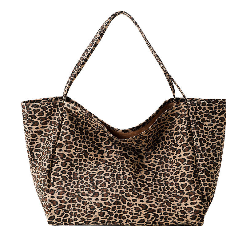 Leopard-Print Casual Shoulder Bag for Shopping and Daily Use