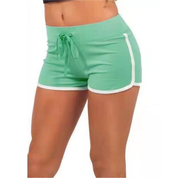 Yoga Fitness Sportshorts aus Baumwolle mit Kordelzug