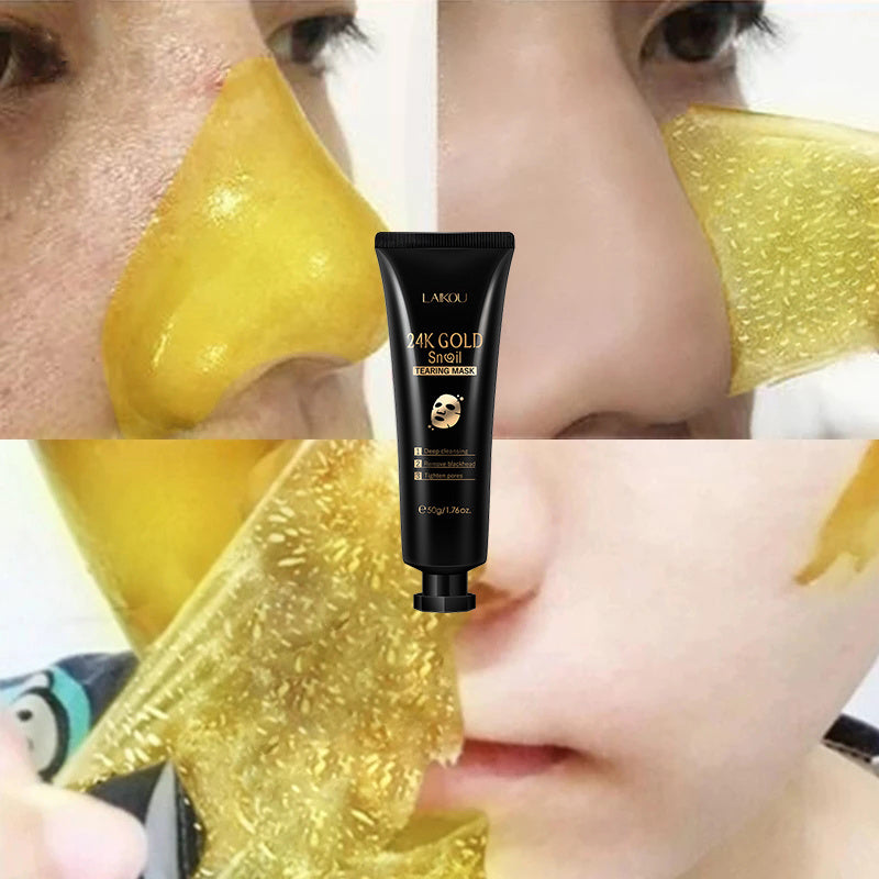 Hydrating Gold Foil Snail Peel-Off Mask with Eyebrow Shaving Knife