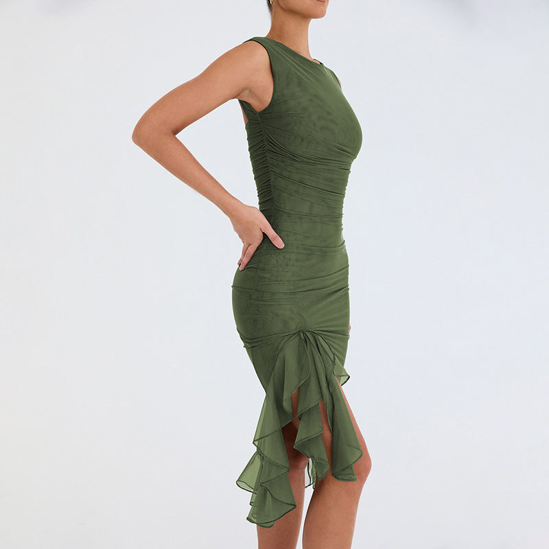 Summer Chic Sleeveless Bodycon Dress - Women's Elegant Party Wear