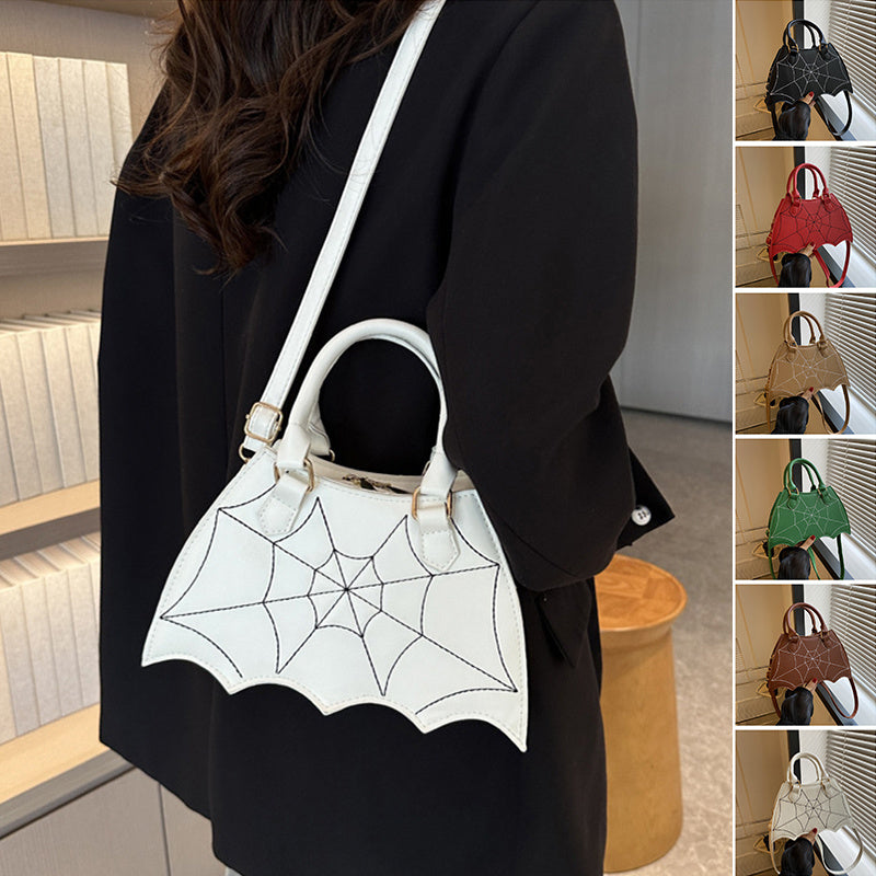 Borsa a tracolla a forma di ragnatela ispirata ad Halloween - Elegante borsa a tracolla da donna con manico