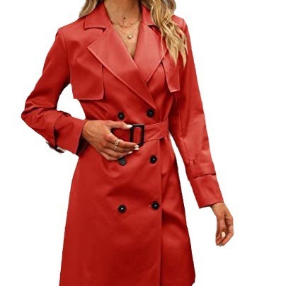 Chic Double Breasted Casual Trench Coat for Women – Autumn Fashion in Multiple Colors