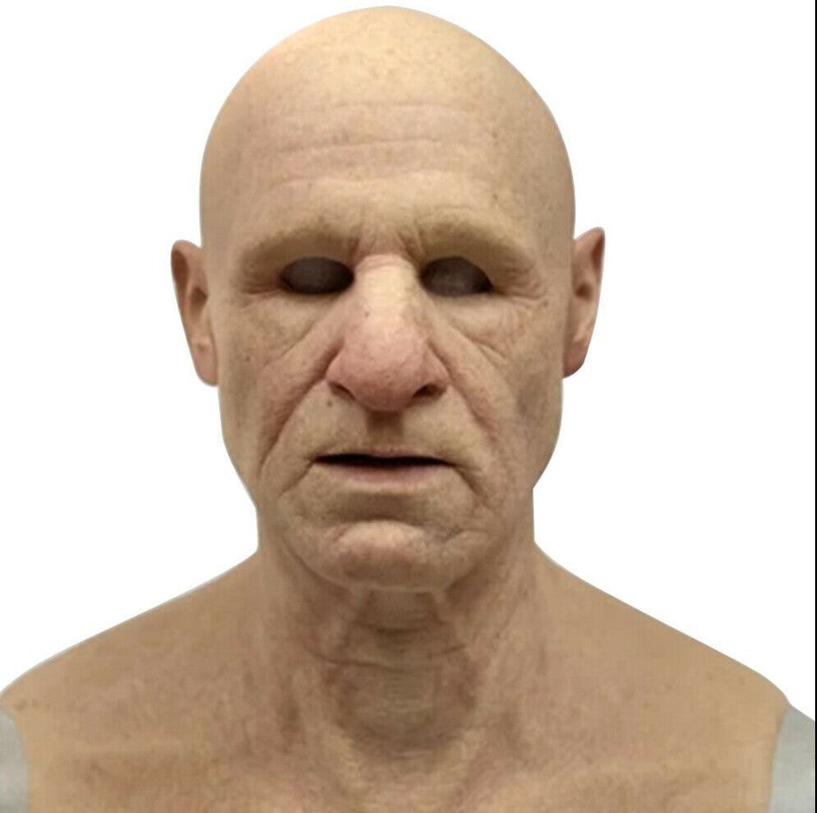 Bald Old Man Latex Mask for Halloween Cosplay and Funny Props