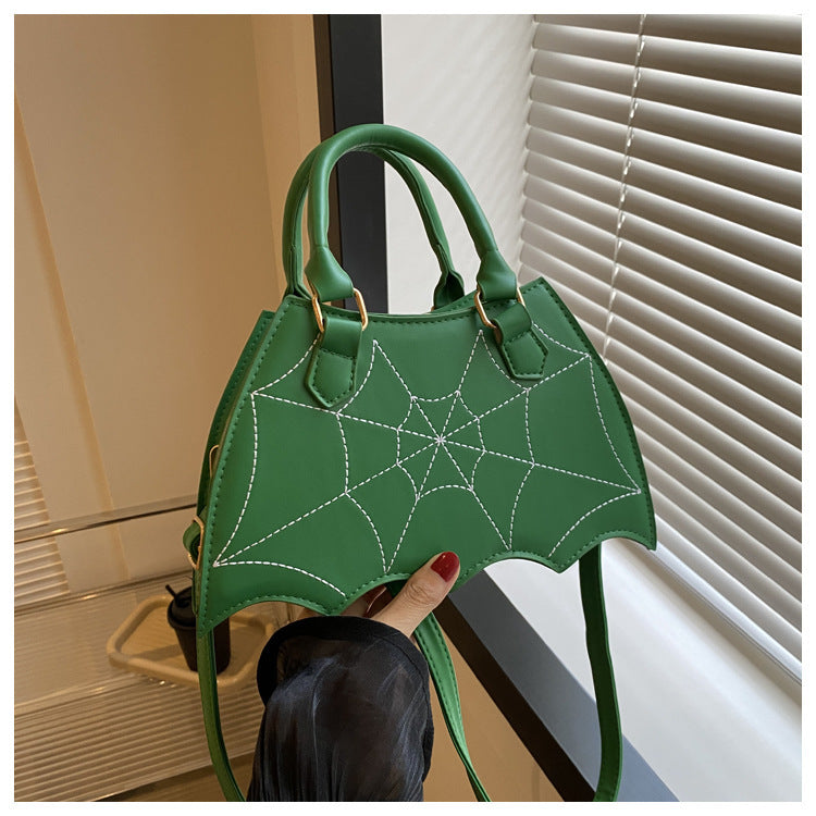 Borsa a tracolla a forma di ragnatela ispirata ad Halloween - Elegante borsa a tracolla da donna con manico