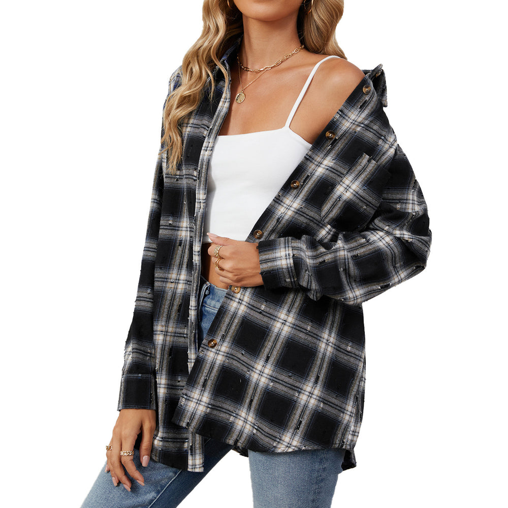 Vintage-Inspired Long Sleeve Plaid Jacket for Women