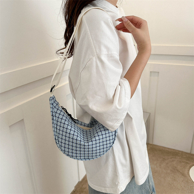 Borsa a tracolla casual chic a quadri per donna