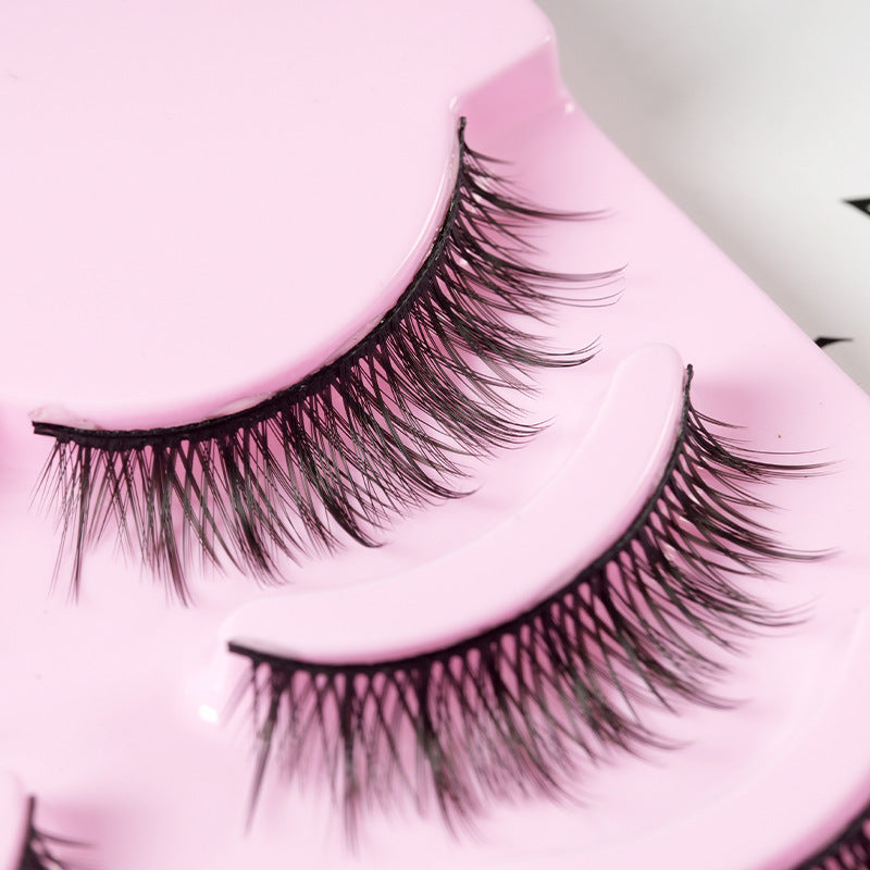 5 Pairs Anime-Inspired Manga Lashes for Cosplay - Natural Wispy Korean Makeup False Eyelashes