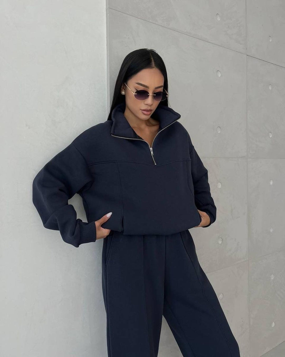 Chic Y2K Women's Winter Tracksuit Set - Zipper Jacket and Casual Pants for Stylish Autumn Sport Wear