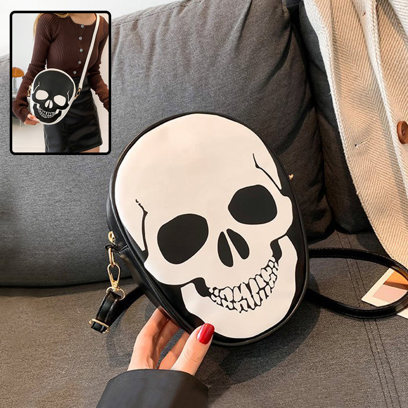 Whimsical Skull Messenger Bag for Kids and Couples - Waterproof and Anti-Theft Outdoor Shoulder Bag