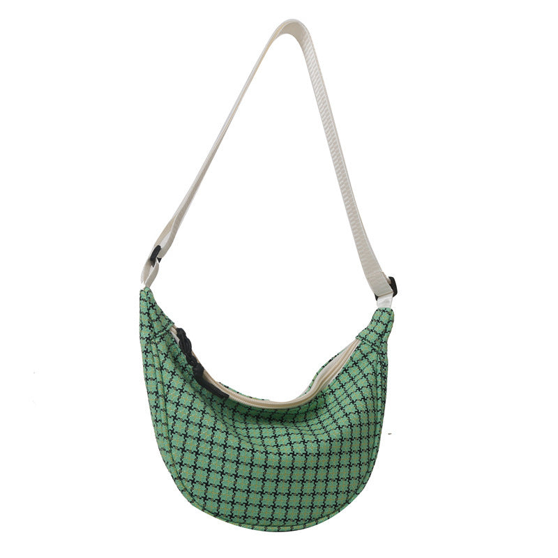 Chic Plaid Casual Dumpling Crossbody Bag for Women