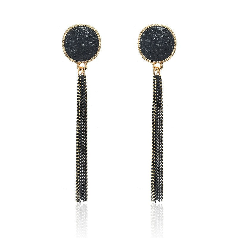 Chic Long Tassel Earrings, Geometric Women's Accessories, Korean-Inspired Versatile Jewelry