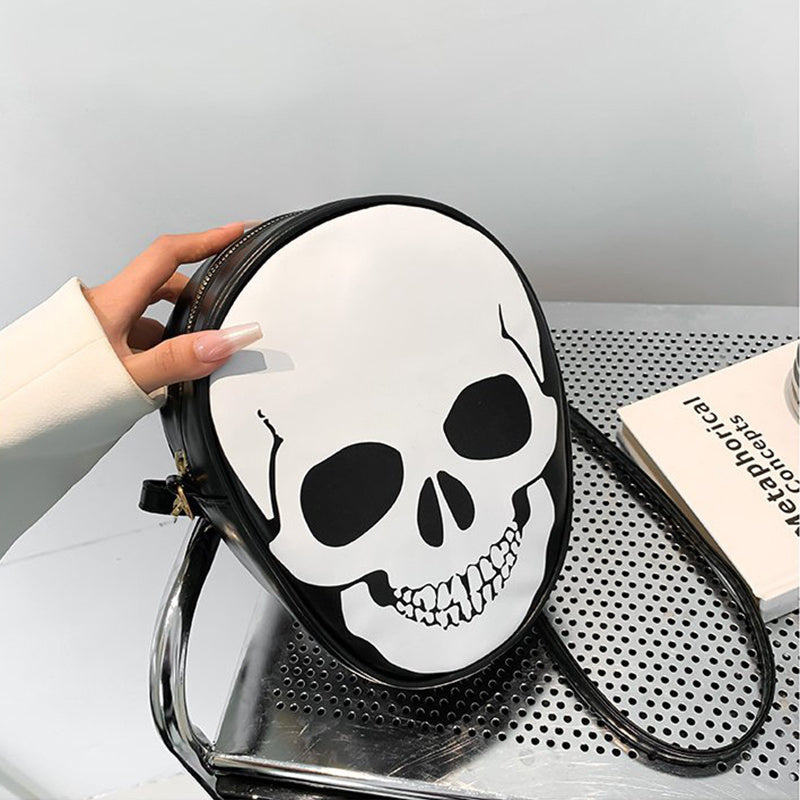 Whimsical Skull Messenger Bag for Kids and Couples - Waterproof and Anti-Theft Outdoor Shoulder Bag