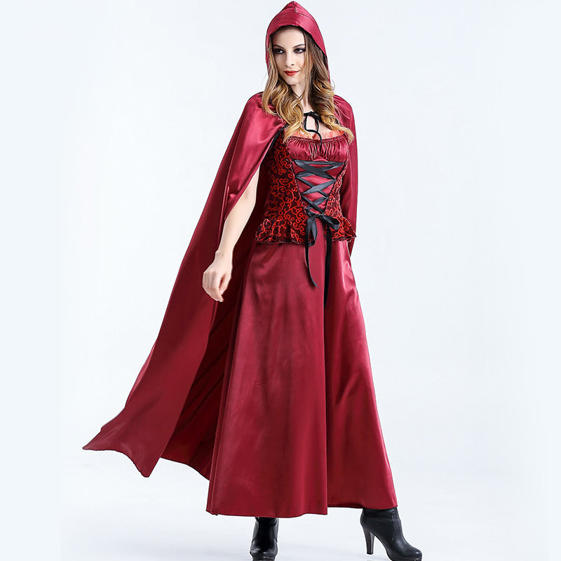 Royal Christmas Cosplay Princess Ensemble with Cape and Gloves