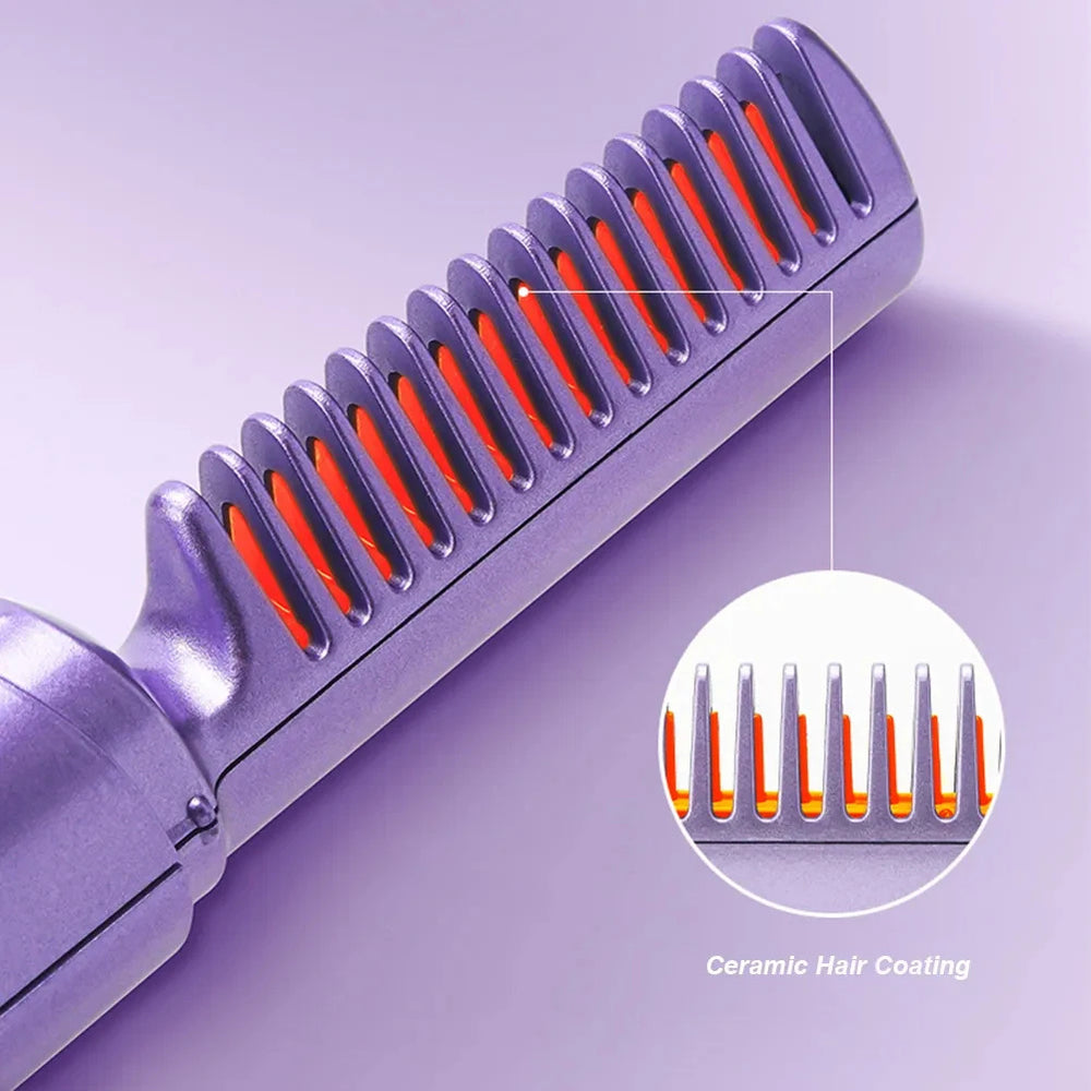 Wireless Ceramic Hair Styling Brush with Smart Temperature Control