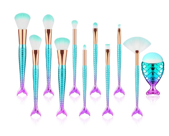 Mermaid-Inspired Makeup Brush Set