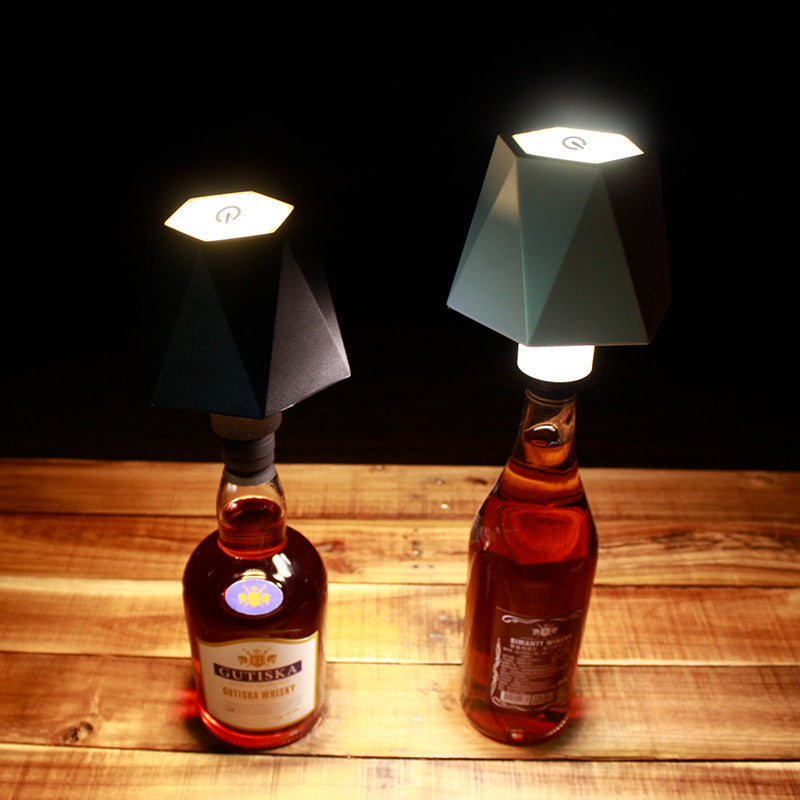 Wine Bottle Lamp with USB Charging - Modern Bistro Ambiance Light