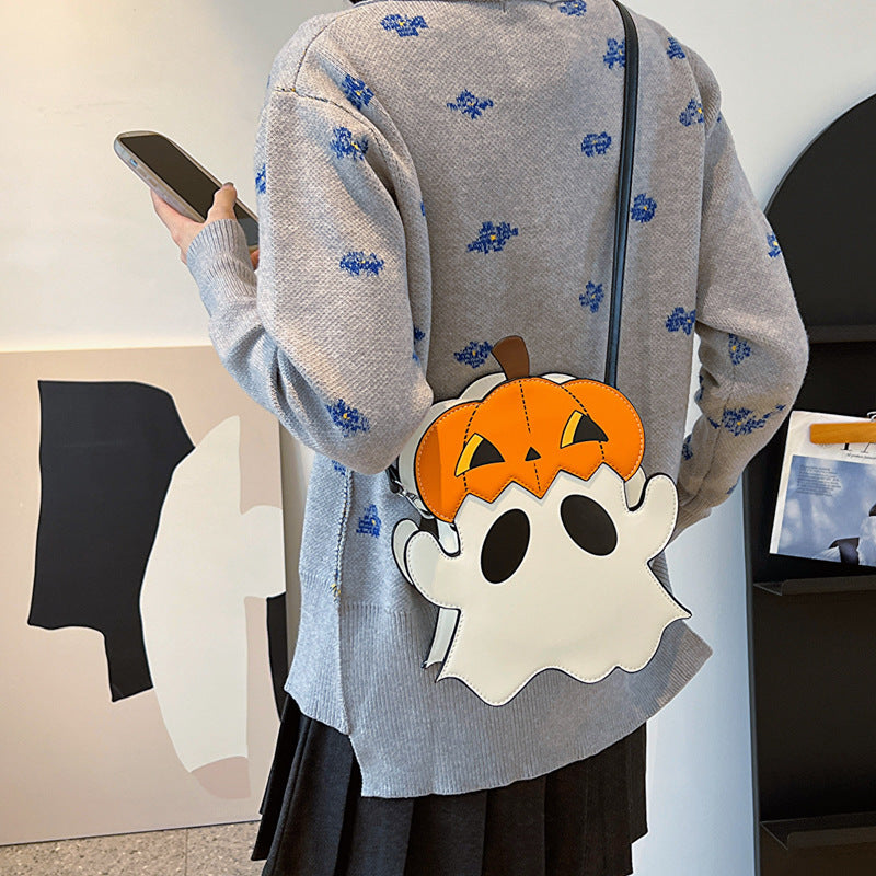 Creative 3D Cartoon Pumpkin and Ghost Shoulder Bags for Women – Cute Cell Phone Purses and Novelty Candy Crossbody Bags