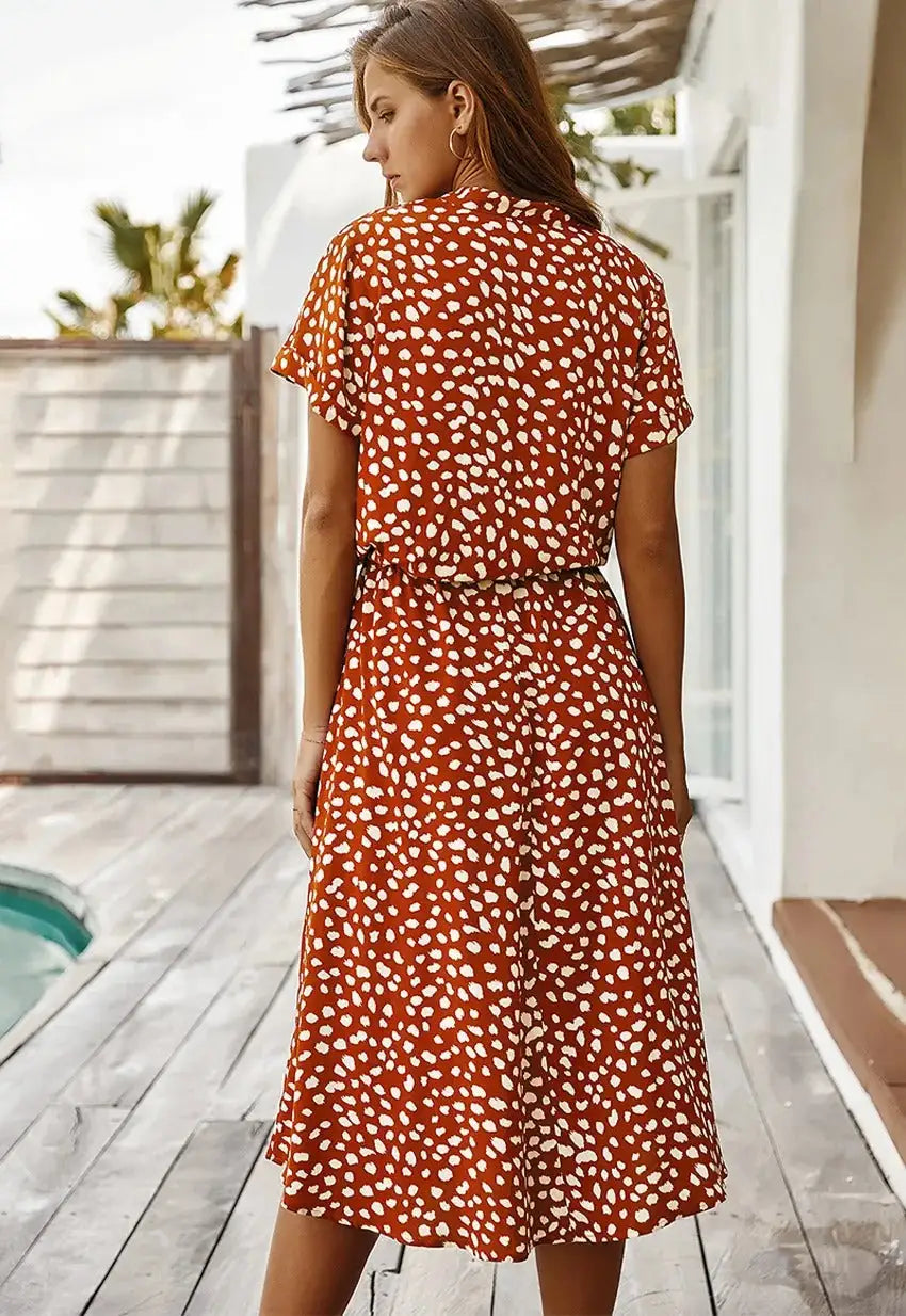 Majestic Polkadot Midi Dress