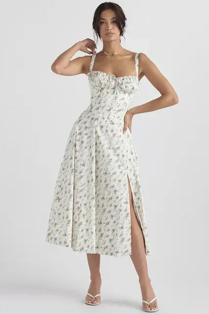 Ärmelloses Kleid mit Blumen-Charme